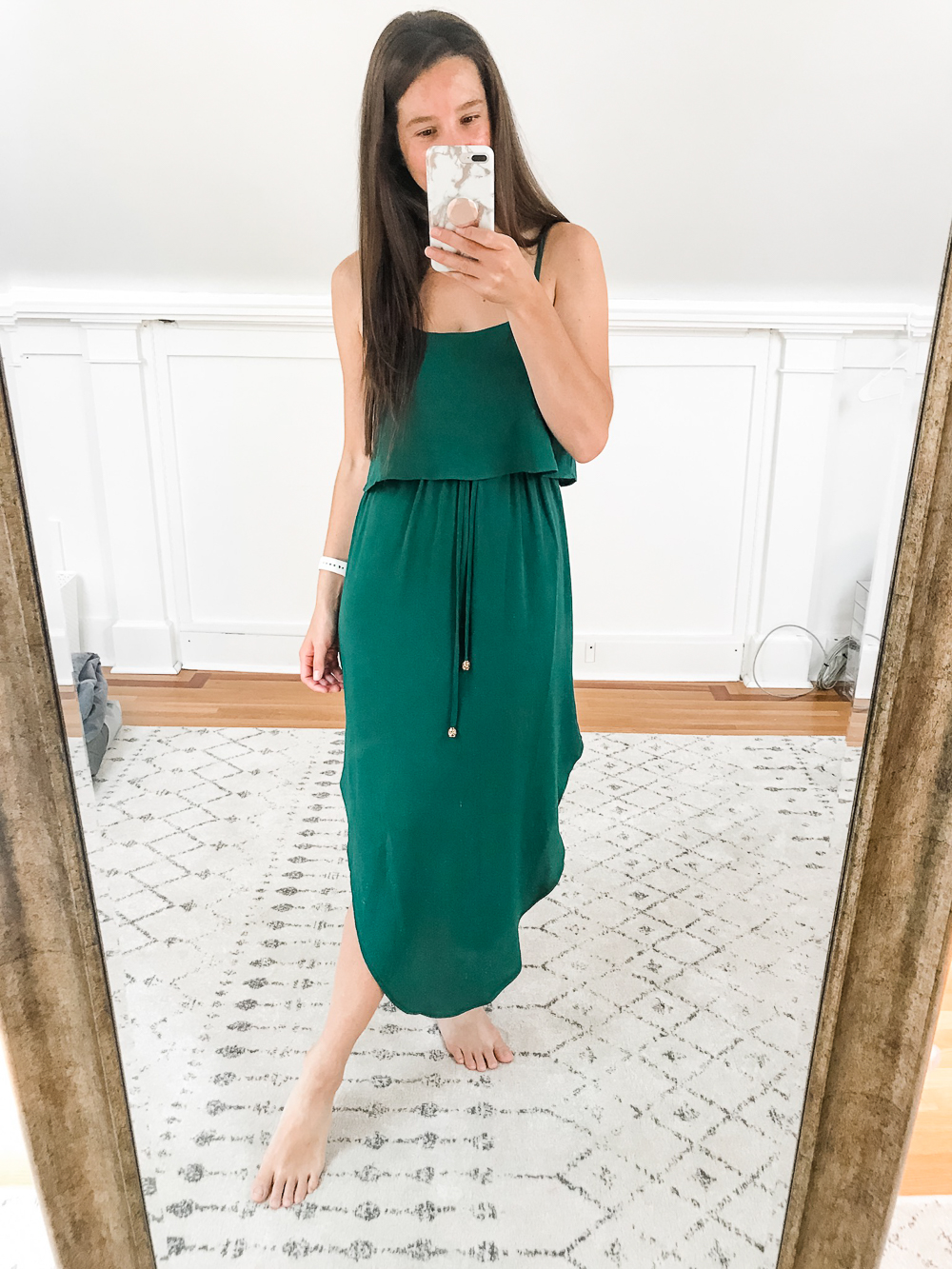 Amazon Green Split Hem Midi Dress, Amazon Prime Day Try-On Haul: Top Affordable Fashion Finds