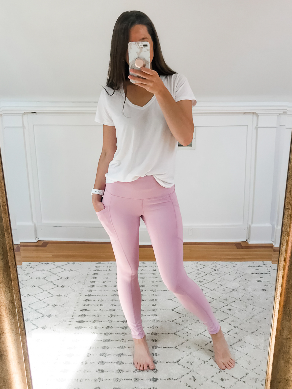 Amazon 90 Degree by Reflex High Waisted Leggings in Dawn Pink, 90 Degree by Reflex High Waisted Yoga Pants, Amazon Prime Day Try-On Haul: Top Affordable Fashion Finds