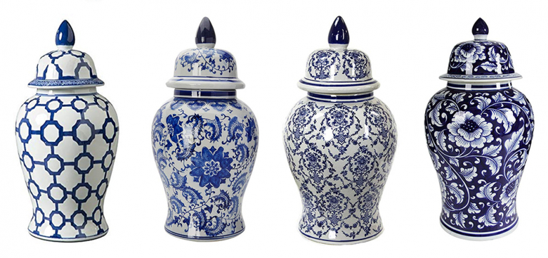 Amazon Home Decor Finds: Blue And White Ginger Jars Under $100