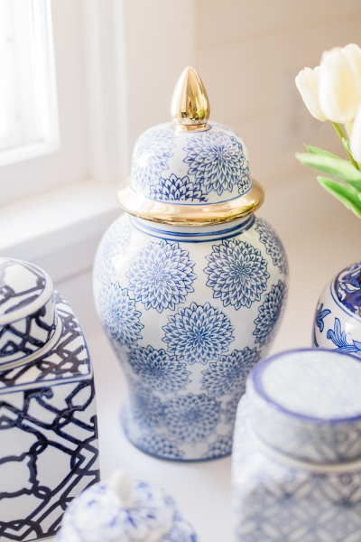 Amazon Home Decor Finds: Blue and White Ginger Jars under $100