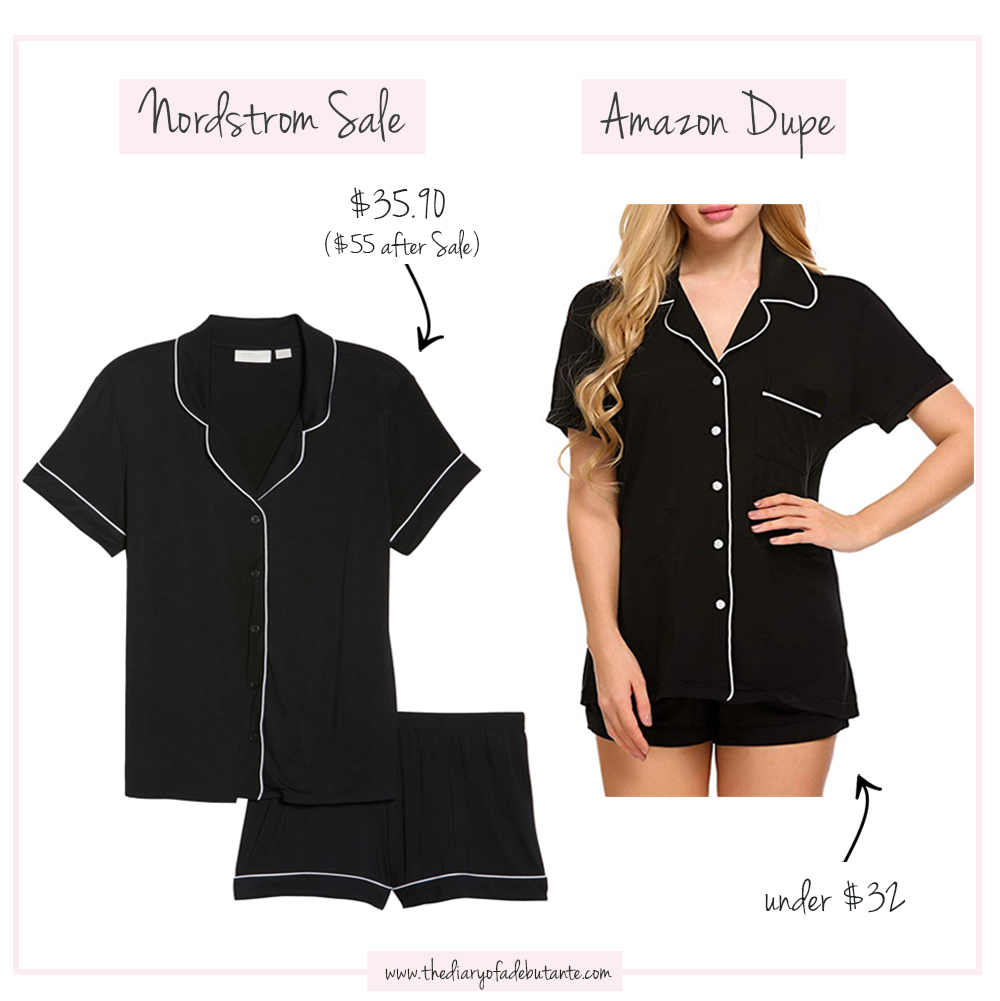 Nordstrom Moonlight Pajama Set dupe on Amazon, Nordstrom Anniversary Sale Dupes on Amazon: The Ultimate 2019 List by popular affordable fashion blogger Stephanie Ziajka from Diary of a Debutante