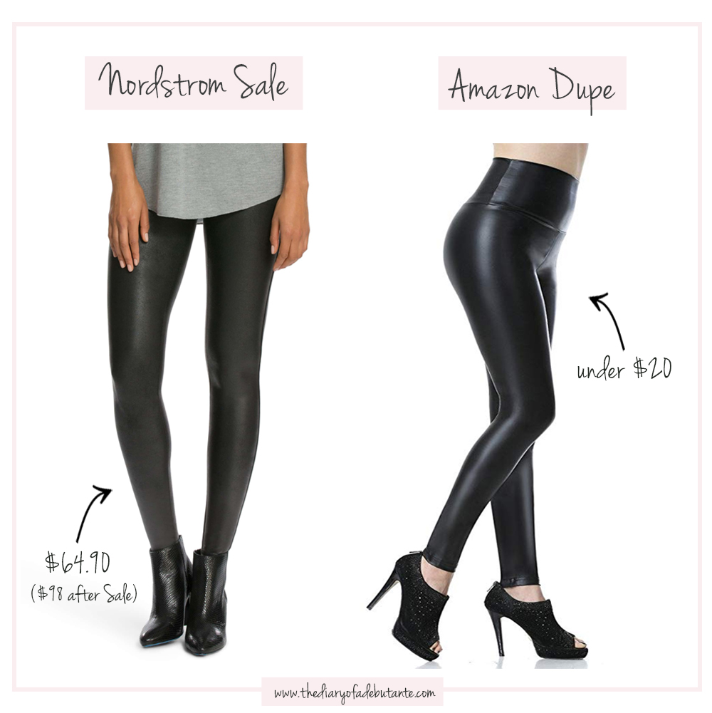 Spanx Faut Leather Legging dupe on Amazon, Nordstrom Anniversary Sale Dupes on Amazon: The Ultimate 2019 List by popular affordable fashion blogger Stephanie Ziajka from Diary of a Debutante