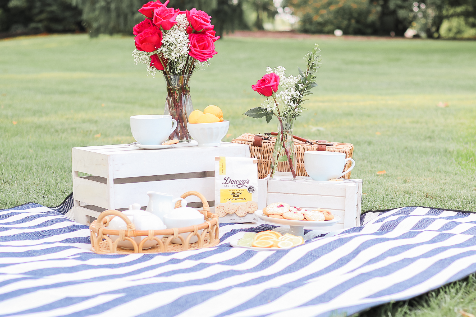 The Perfect Afternoon Tea Picnic Spread by popular midwest lifestyle blogger Stephanie Ziajka on Diary of a Debutante, tea party picnic spread, tea party picnic ideas, afternoon tea picnic ideas, Dewey's Bakery Lemon Bar Cookies