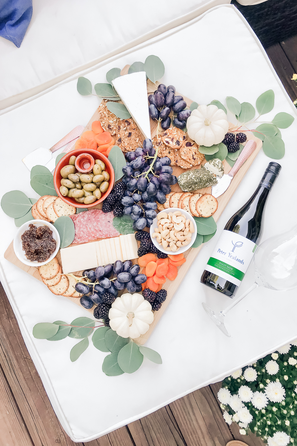 Blogger Stephanie Ziajka shows how to put together a fall charcuterie board on Diary of a Debutante