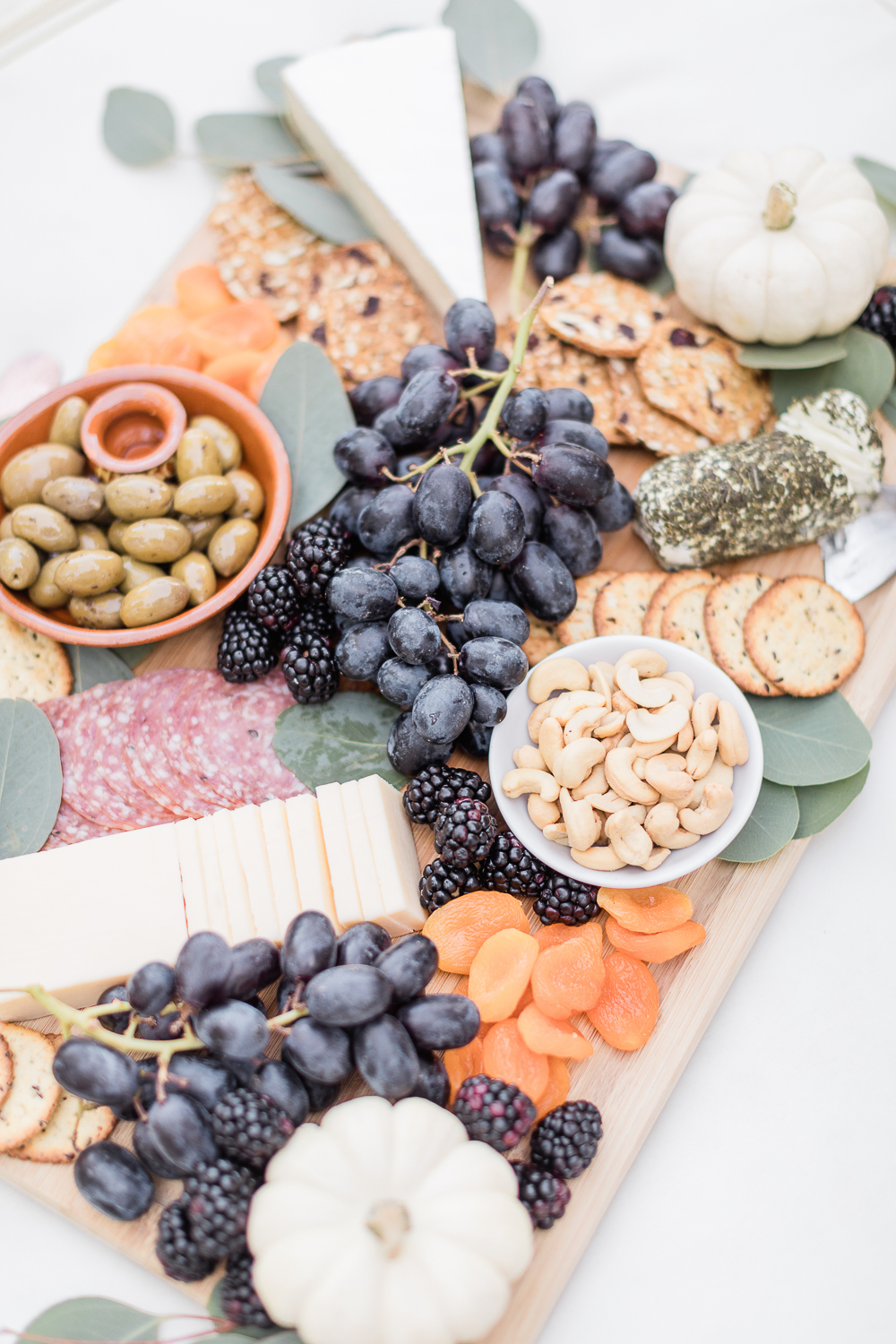 Fall cheese and charcuterie board created by blogger Stephanie Ziajka on Diary of a Debutante
