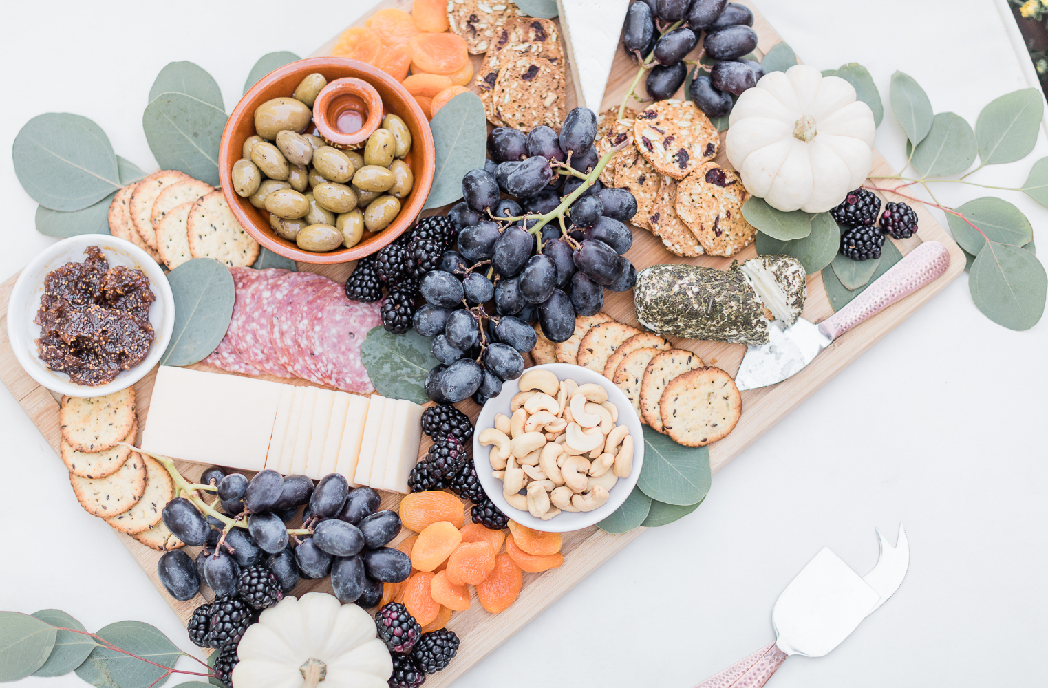 Blogger Stephanie Ziajka shows how to build a cheese board for fall on Diary of a Debutante