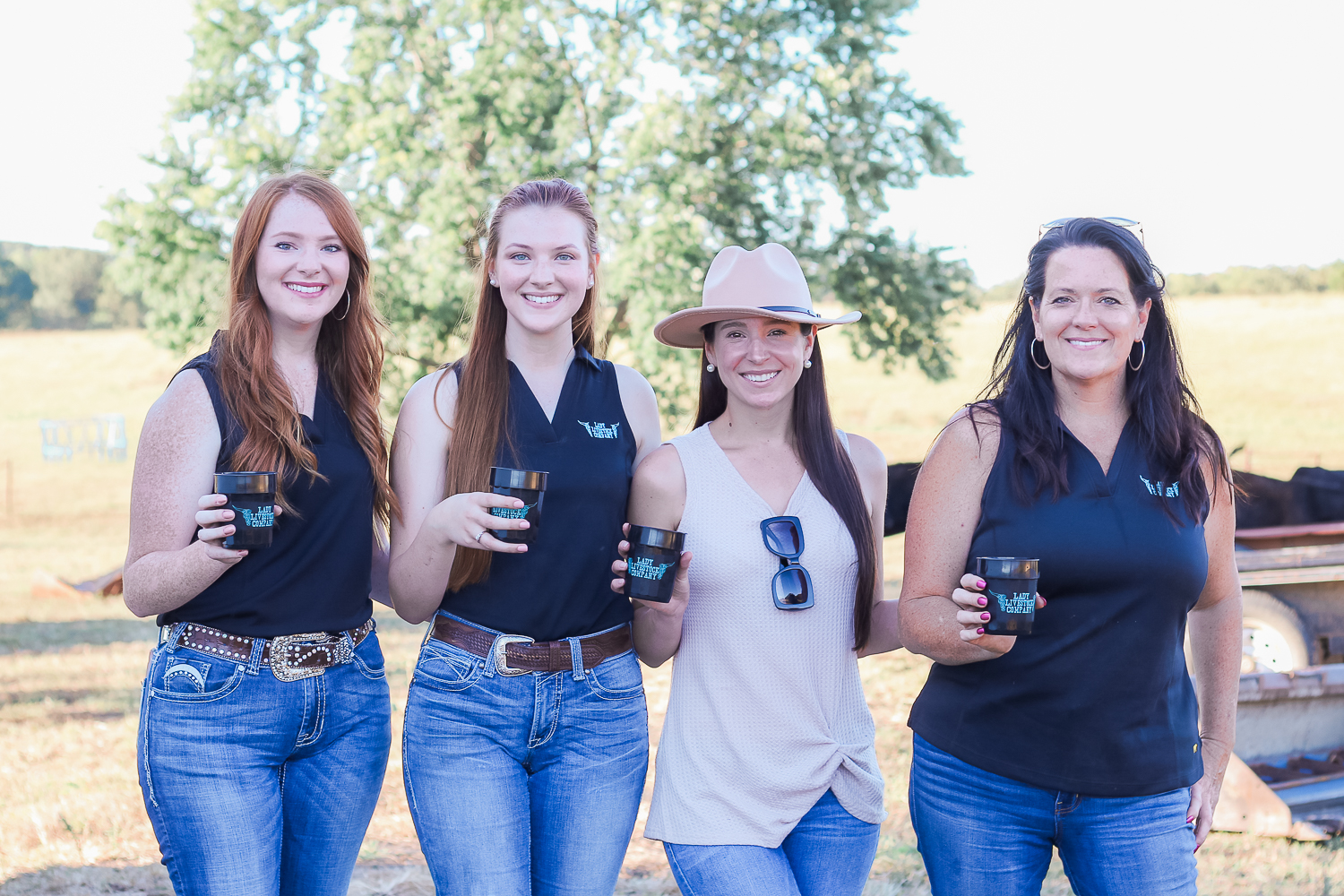 Staci, Macey, and Emma Hurst, owners and operators of Lady Livestock, an angus beef cattle farm in Jefferson City, Missouri