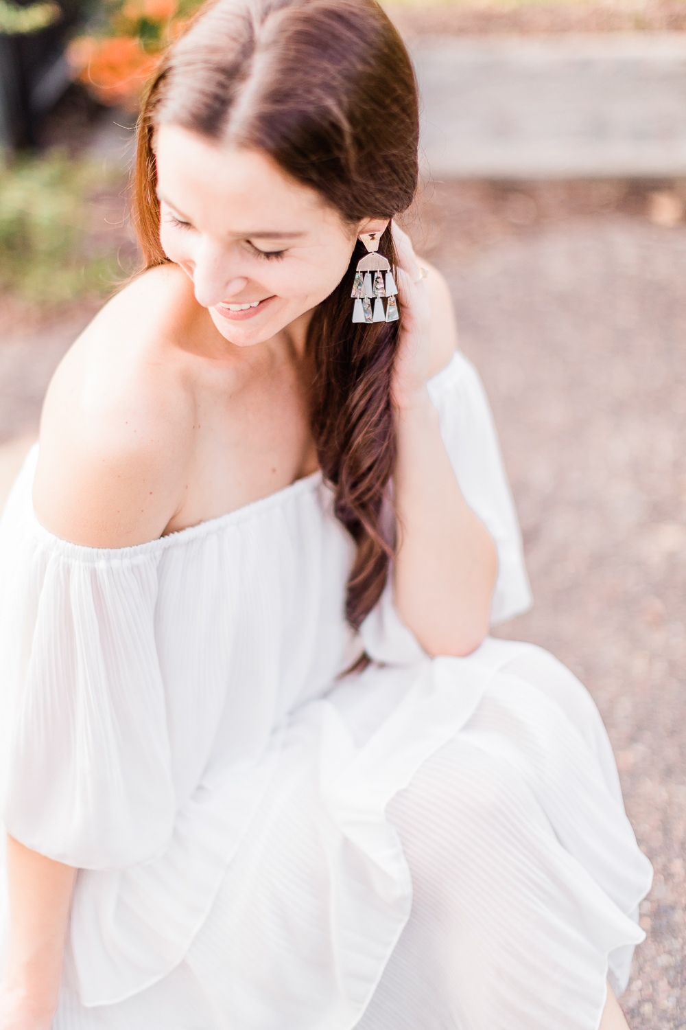Kendra Scott Rechelle Silver Statement Earrings in Neutral Mix styled by popular affordable fashion blogger Stephanie Ziajka on Diary of a Debutante