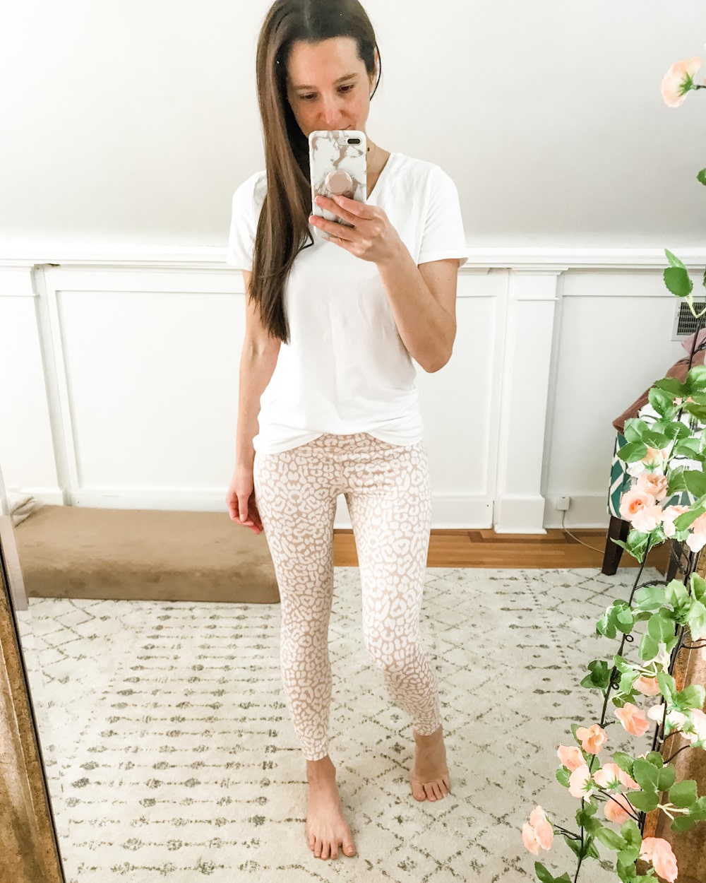 Core 10 jacquard crop leggings featured in affordable fashion blogger Stephanie Ziajka's 2020 Amazon winter try-on haul
