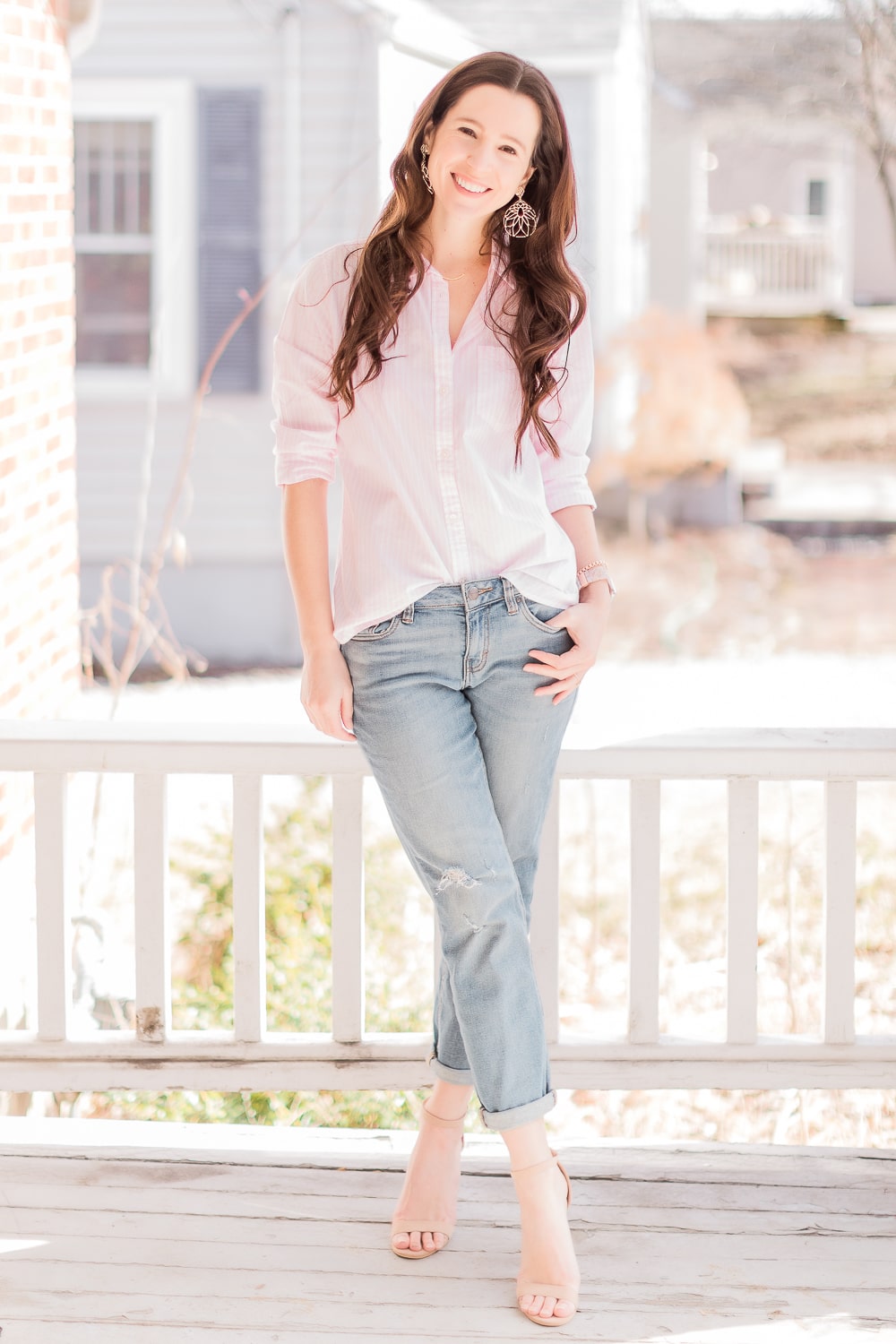 Girlfriend jeans outfit styled for Valentine's Day by affordable fashion blogger Stephanie Ziajka of Diary of a Debutante