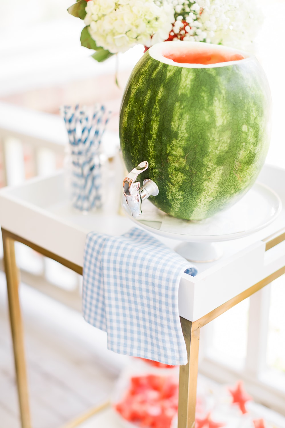DIY watermelon keg made by blogger Stephanie Ziajka on Diary of a Debutante