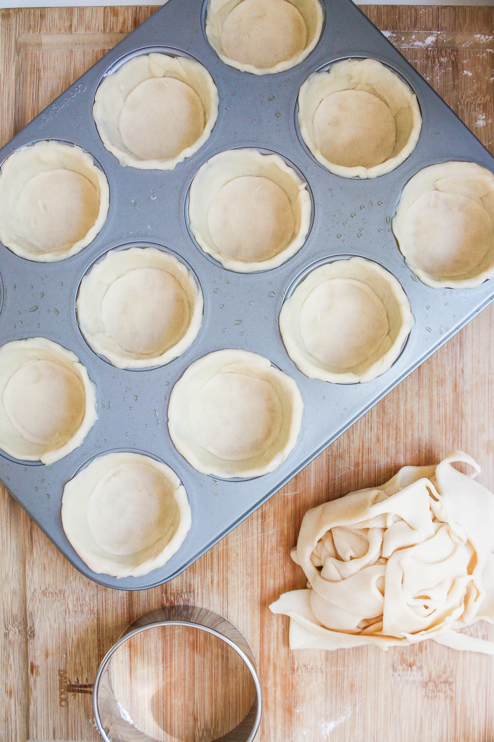 Step two of how to make mini pie crusts by Stephanie Ziajka on Diary of a Debutante