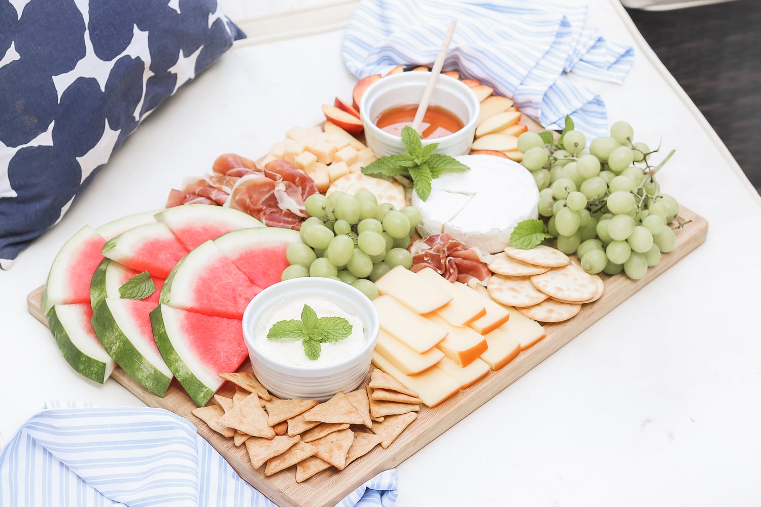 The perfect charcuterie board for summer built by blogger Stephanie Ziajka on Diary of a Debutante