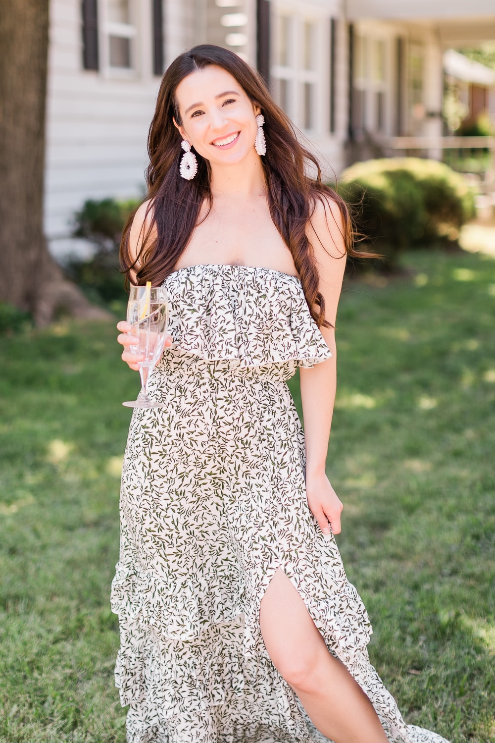 Affordable fashion blogger Stephanie Ziajka shows how to style a green maxi dress on Diary of a Debutante