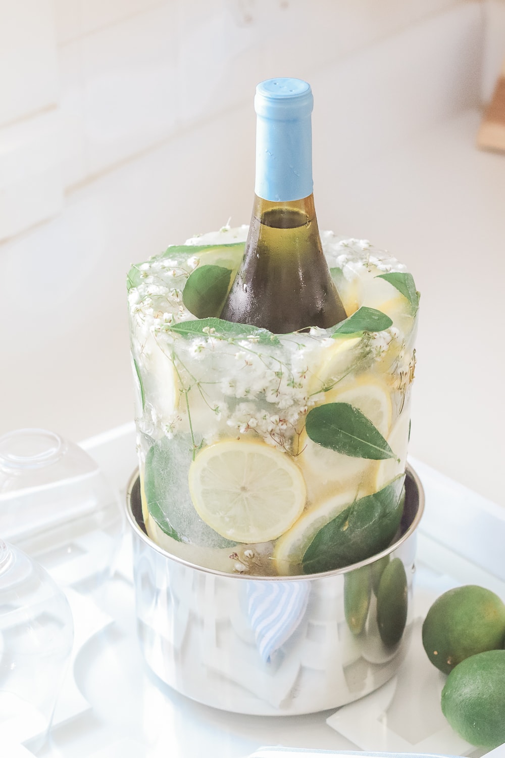 Laura Ashley ice bucket mold used by entertaining blogger Stephanie Ziajka of Diary of a Debutante to create the perfect citrus ice bucket for summer