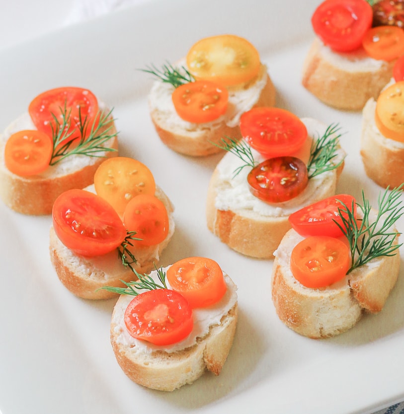 tomato and goat cheese crostini recipe by southern entertaining blogger Stephanie Ziajka on Diary of a Debutante