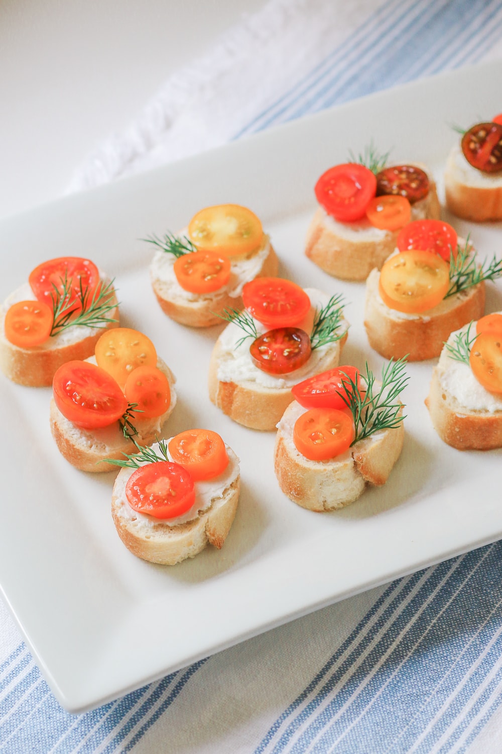 Southern lifestyle blogger Stephanie Ziajka shares an easy tomato and goat cheese appetizer on Diary of a Debutante