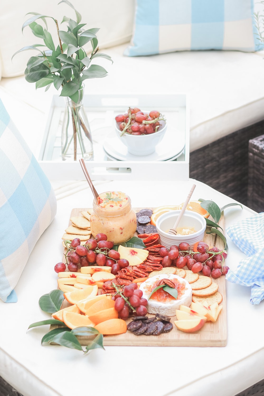 Southern-inspired beef charcuterie board designed by southern lifestyle blogger Stephanie Ziajka on Diary of a Debutante