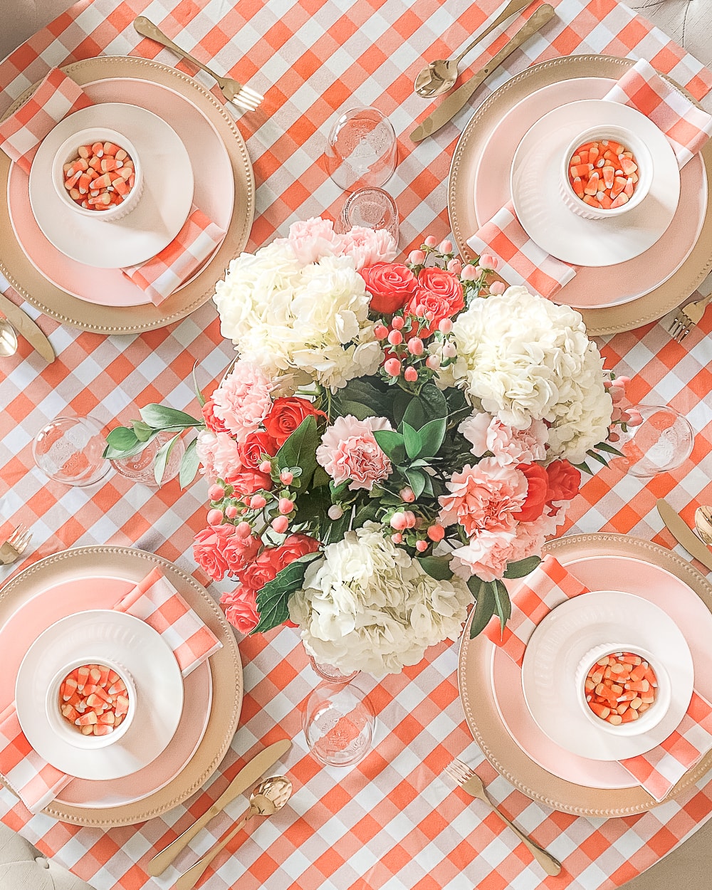 Simple Halloween Tablescape Pink And Orange Fall Table Decor Ideas