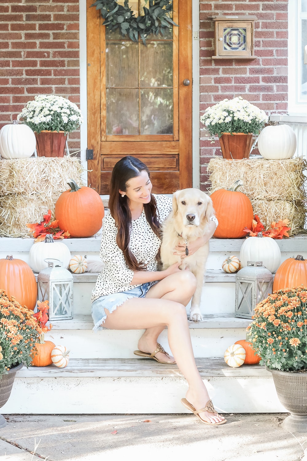 Blogger Stephanie Ziajka shares some affordable front porch decor for fall from Walmart+ on Diary of a Debutante