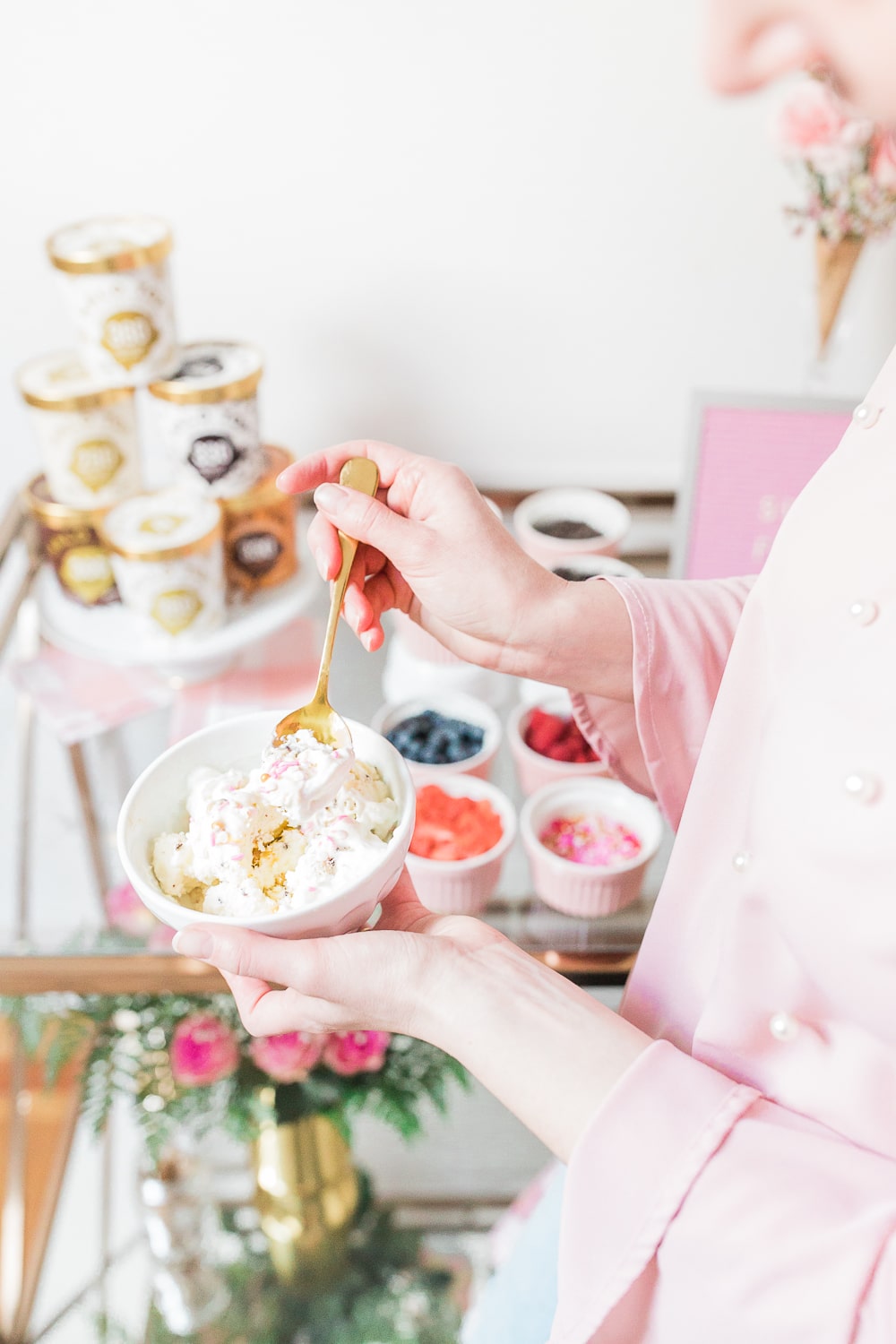Blogger Stephanie Ziajka shares her favorite ice cream sundae bar toppings on Diary of a Debutante