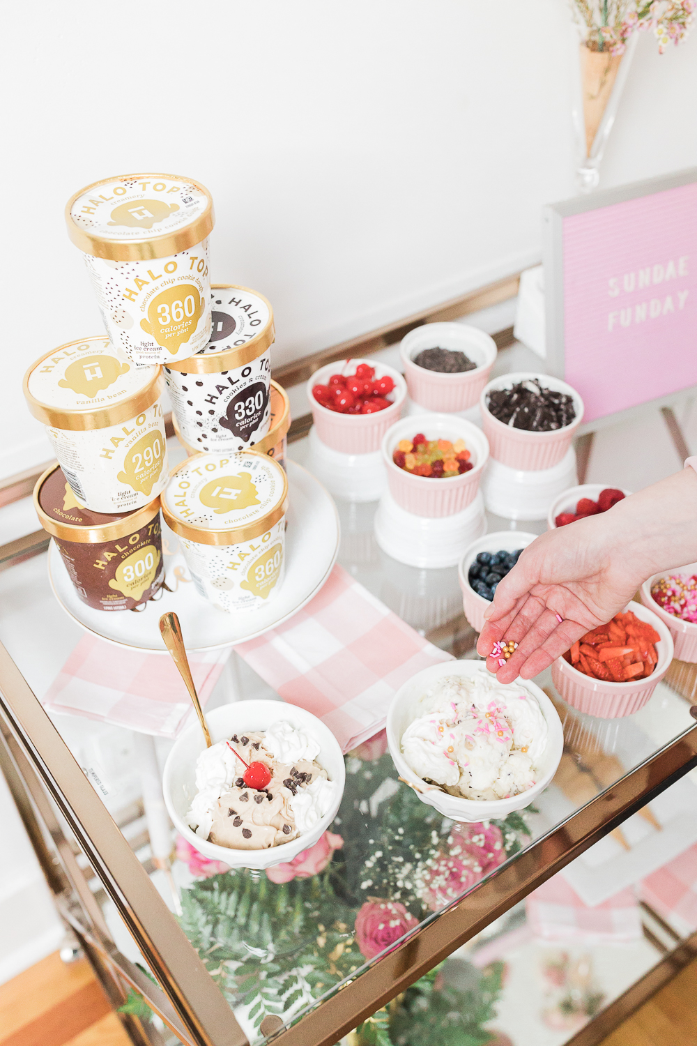 Ice cream sundae toppings featured in blogger Stephanie Ziajka's DIY ice cream bar on Diary of a Debutante