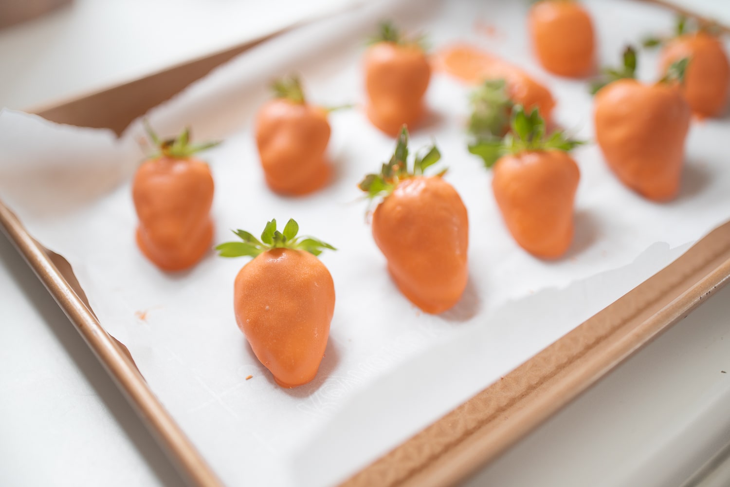 Blogger Stephanie Ziajka shows how to make chocolate dipped strawberry carrots on Diary of a Debutante