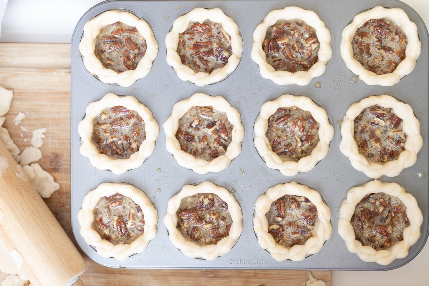 Tutorial for how to make mini pecan pies by blogger Stephanie Ziajka on Diary of a Debutante