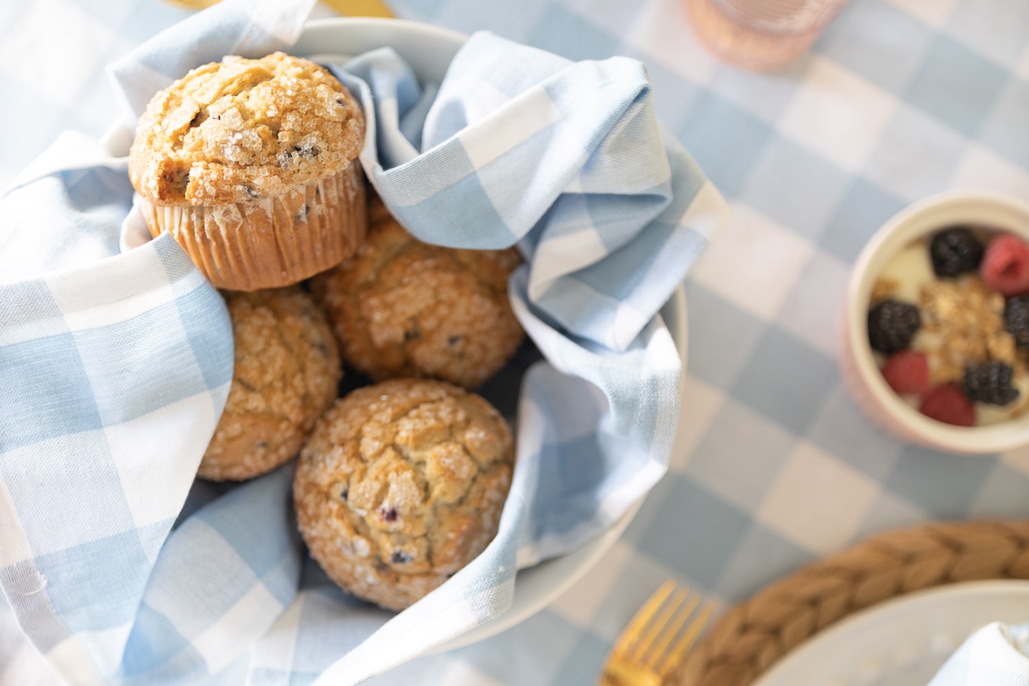 Gourmet blueberry muffins from Hy-Vee's pre-made brunch for four on Diary of a Debutante