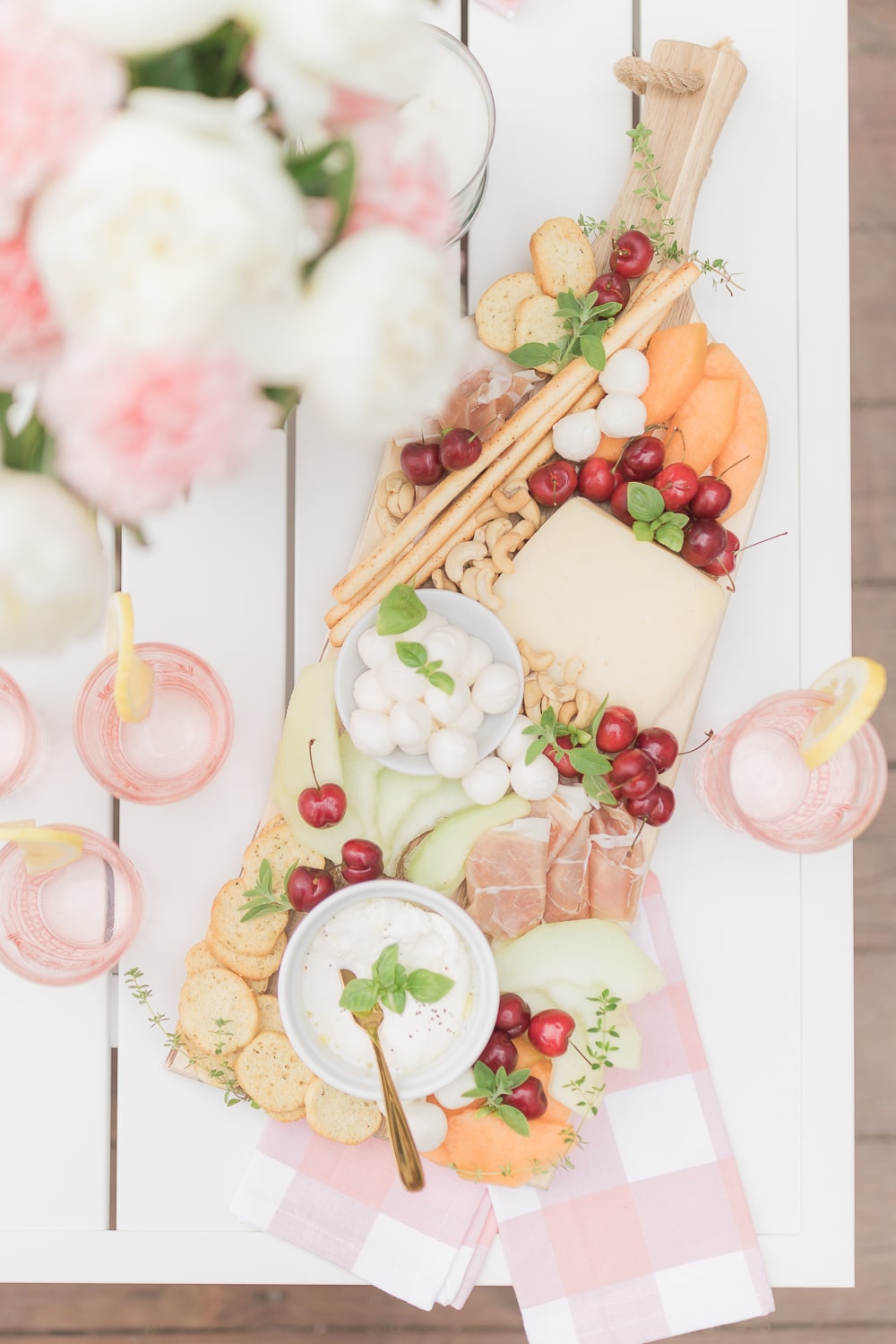 Colorful Italian cheese board created by blogger Stephanie Ziajka on Diary of a Debutante