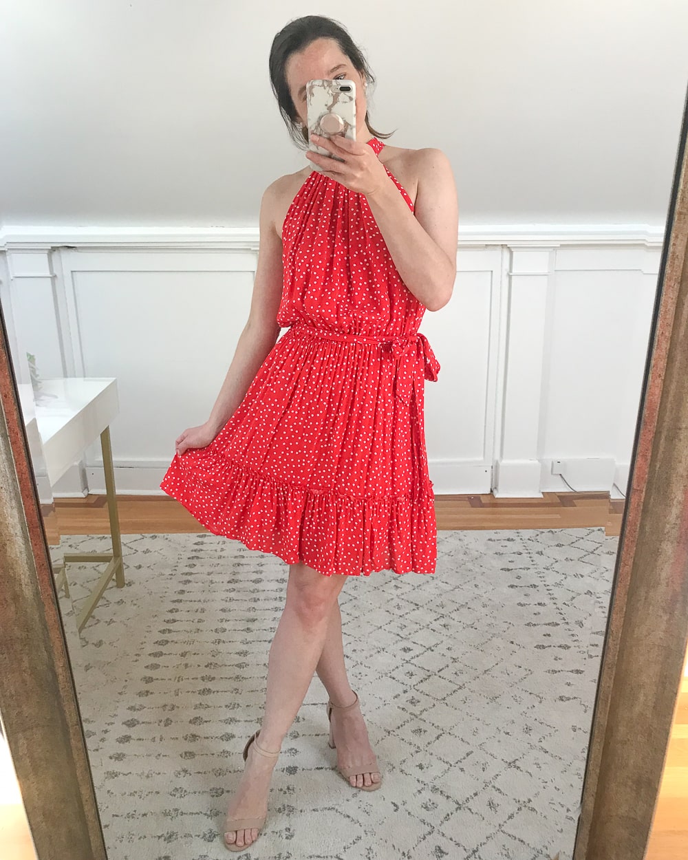 Amazon red 4th of July Dress tried on by affordable fashion blogger Stephanie Ziajka on Diary of a Debutante