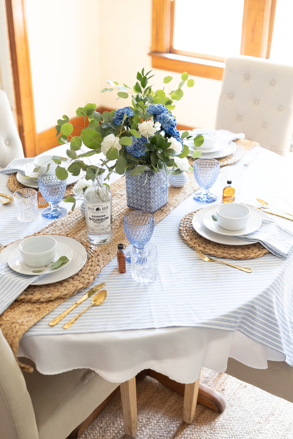 Blogger Stephanie Ziajka shares simple Father's Day table decor on Diary of a Debutante