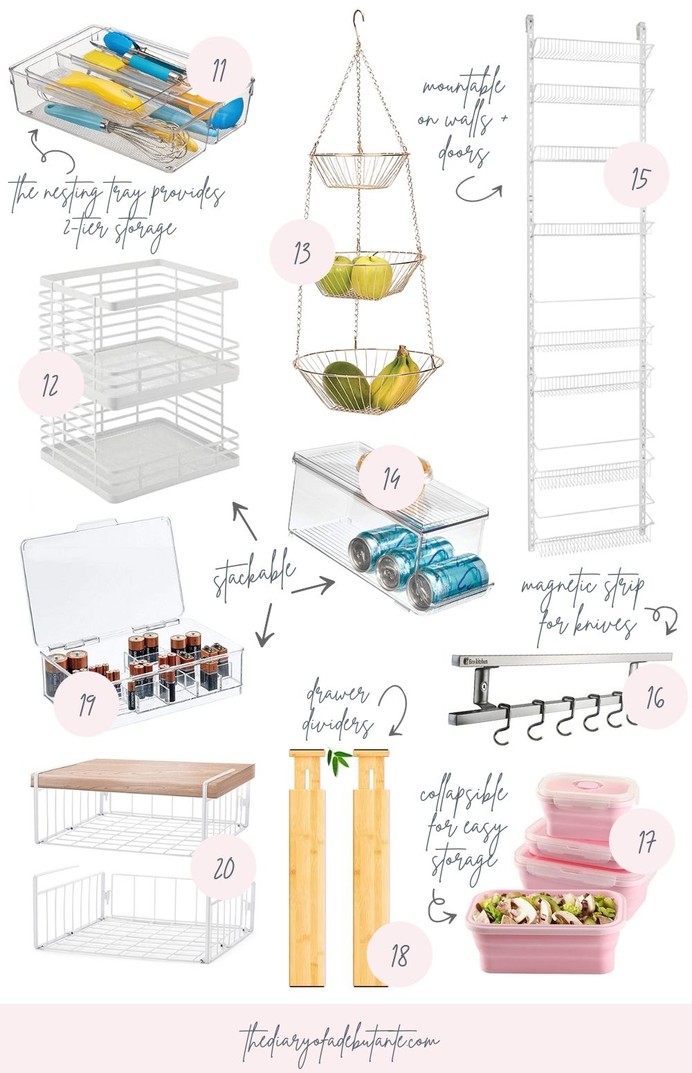 Blogger Stephanie Ziajka shares affordable organization ideas for small kitchens on Diary of a Debutante