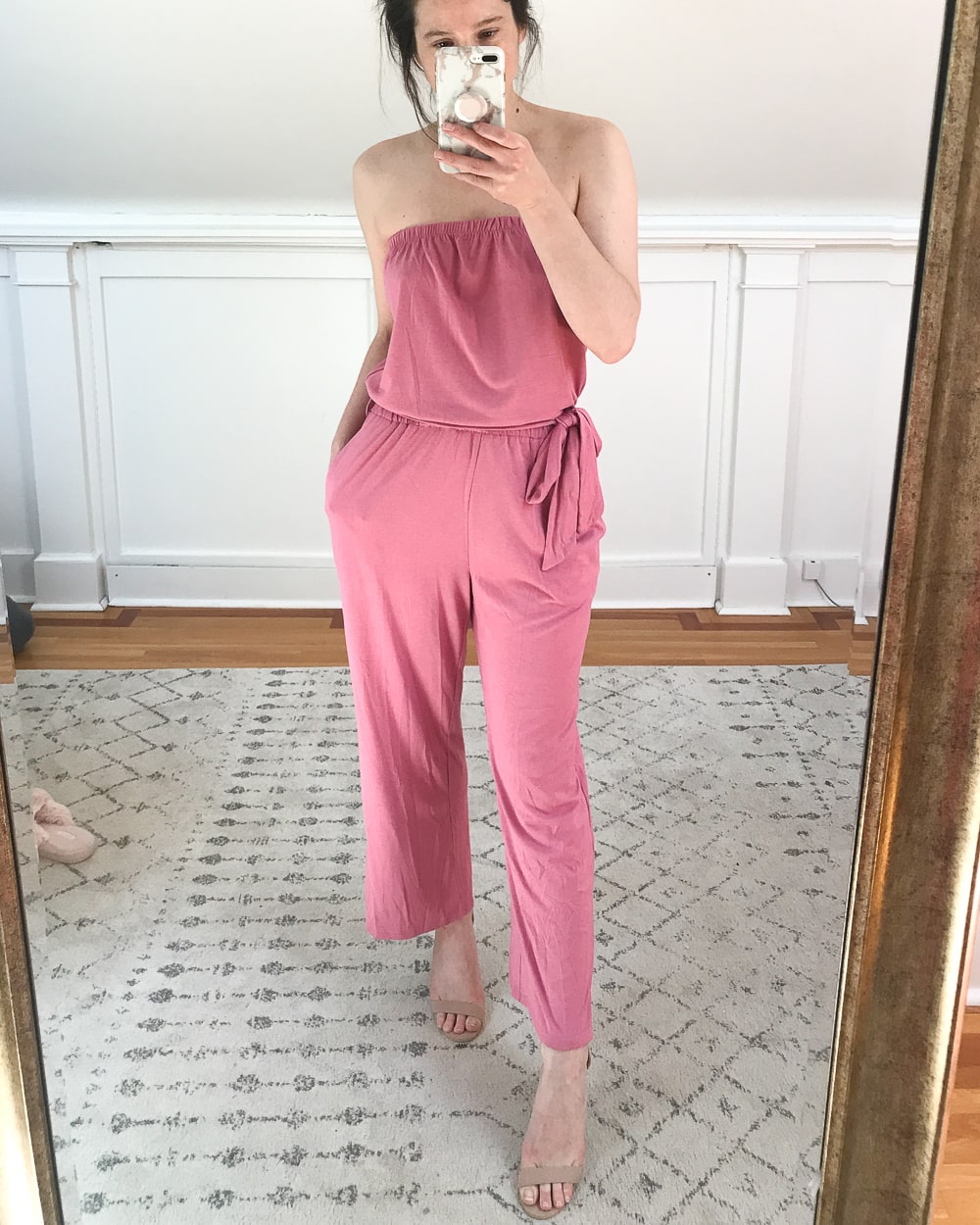 Affordable fashion blogger Stephanie Ziajka shares why this strapless wide leg jumpsuit is one of her favorite Amazon Fashion Finds for June 2021 on Diary of a Debutante