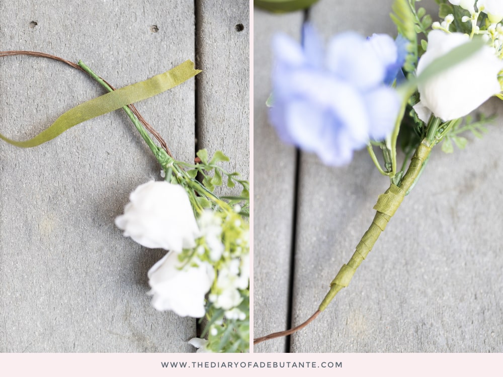 Blogger Stephanie Ziajka shows how to make a dog flower collar on Diary of a Debutante