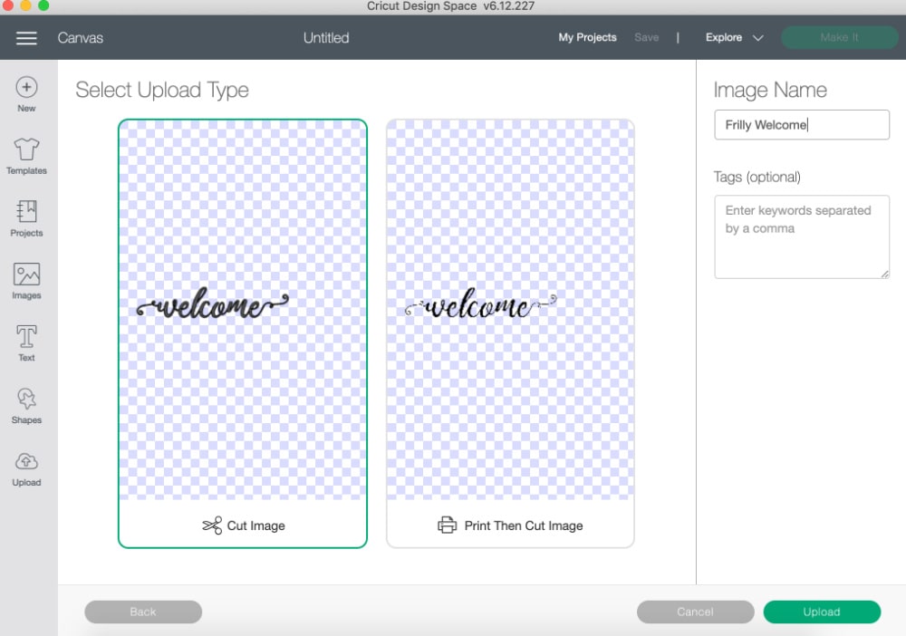 Step three of how to create your own graphics for Cricut Design Space from DIY blogger Stephanie Ziajka on Diary of a Debutante