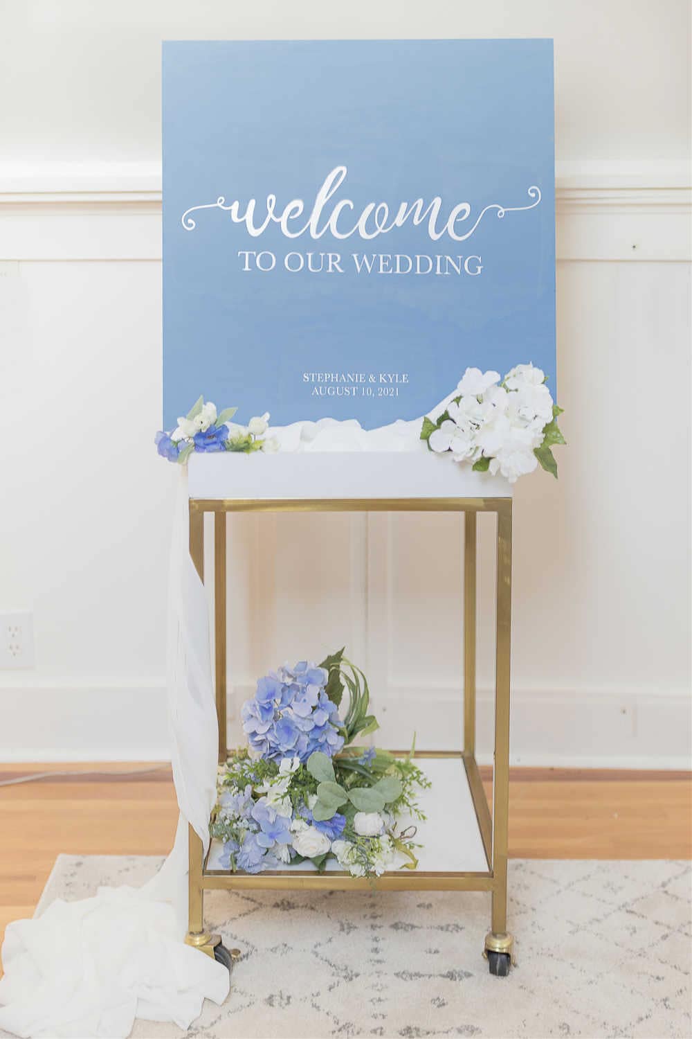 DIY blogger Stephanie Ziajka shares a tutorial for one of her favorite Cricut wedding projects, a wooden DIY wedding welcome sign, on Diary of a Debutante