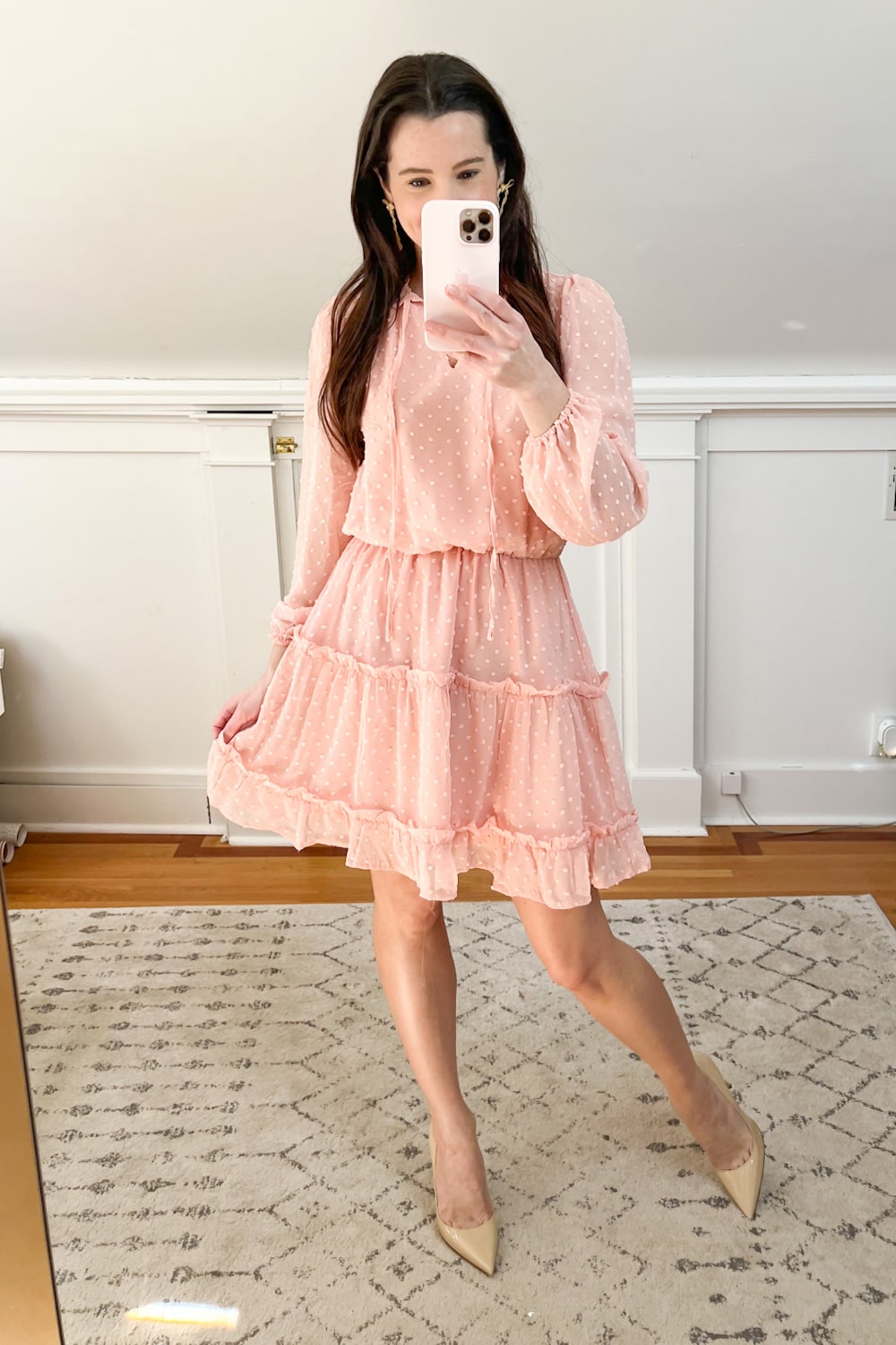 Affordable fashion blogger Stephanie Ziajka shares one of her favorite pink Christmas party dresses for women on Diary of a Debutante