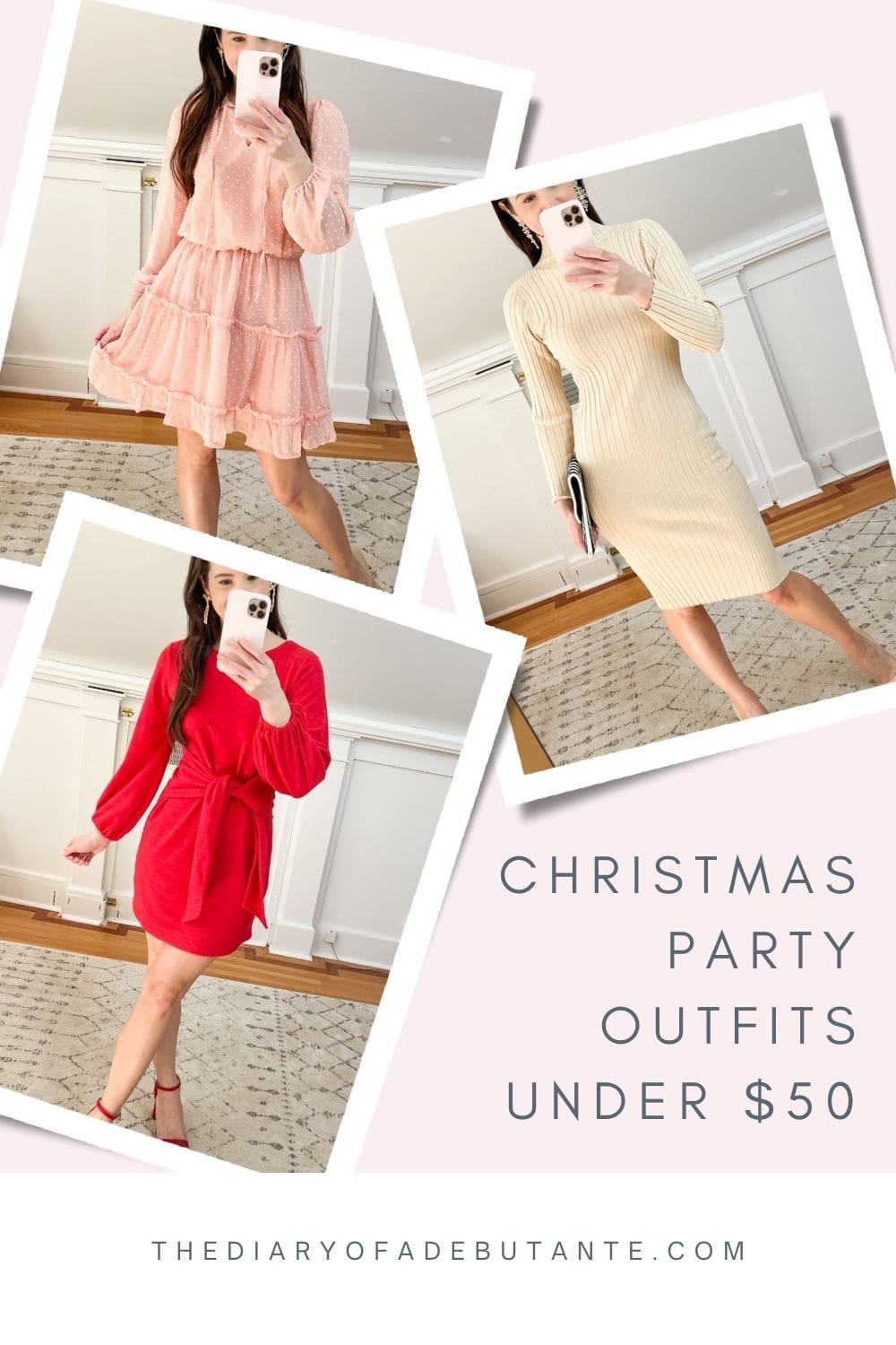 Christmas party outfits under $50 styled by affordable fashion blogger Stephanie Ziajka on Diary of a Debutante