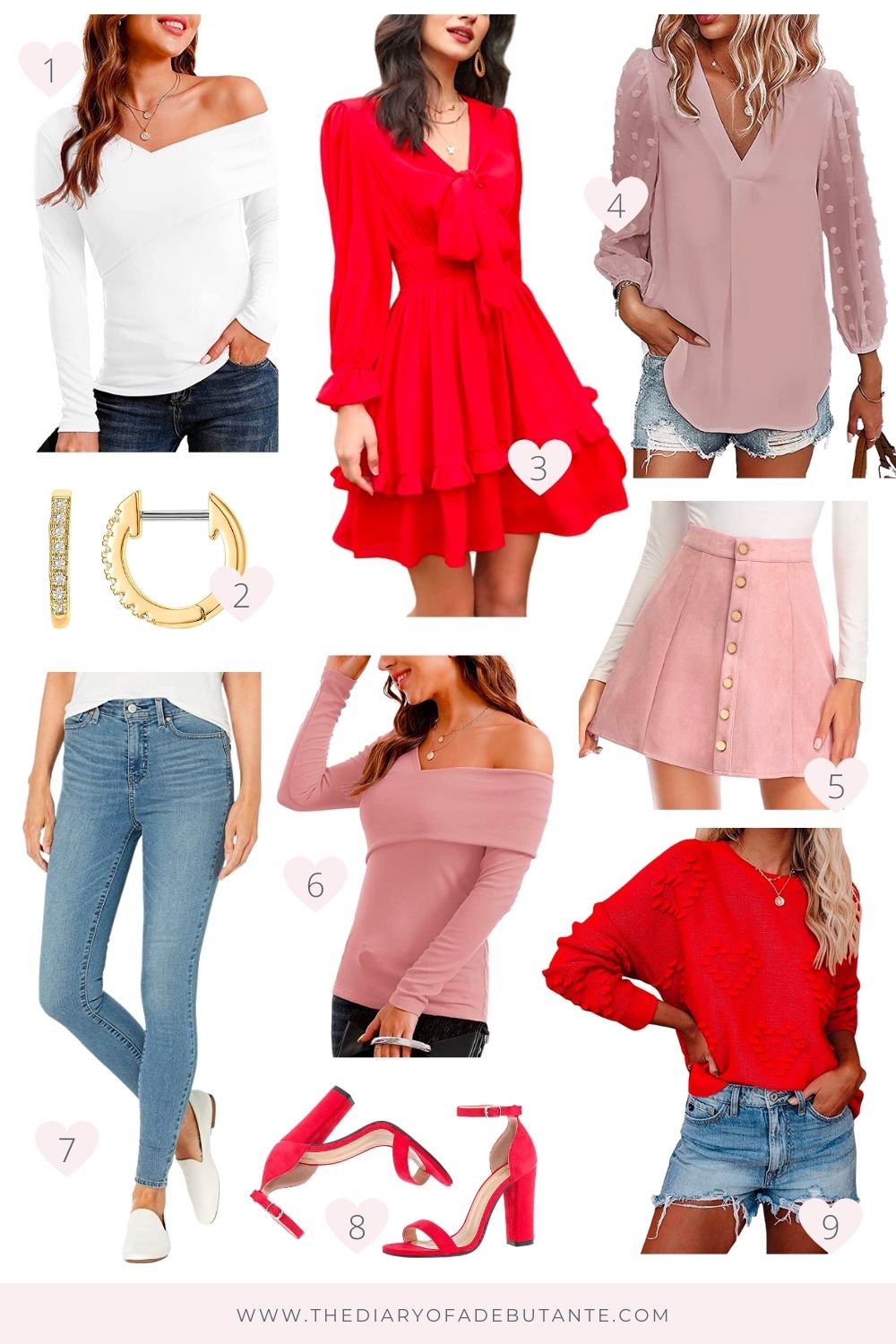 Best Amazon Fashion finds under $50 for Valentine's Day rounded up by blogger Stephanie Ziajka on Diary of a Debutante