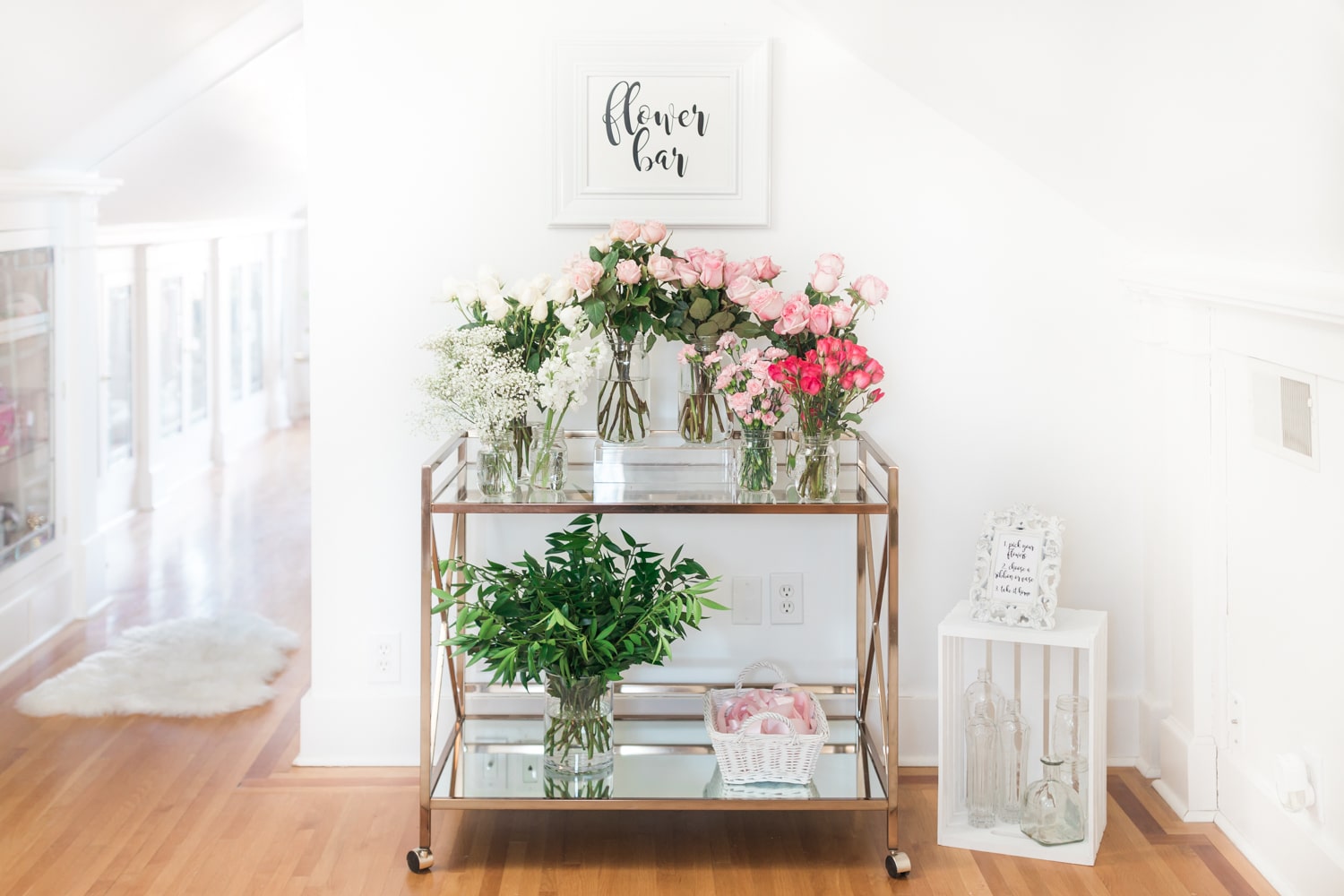 DIY flower bar created by blogger Stephanie Ziajka on Diary of a Debutante