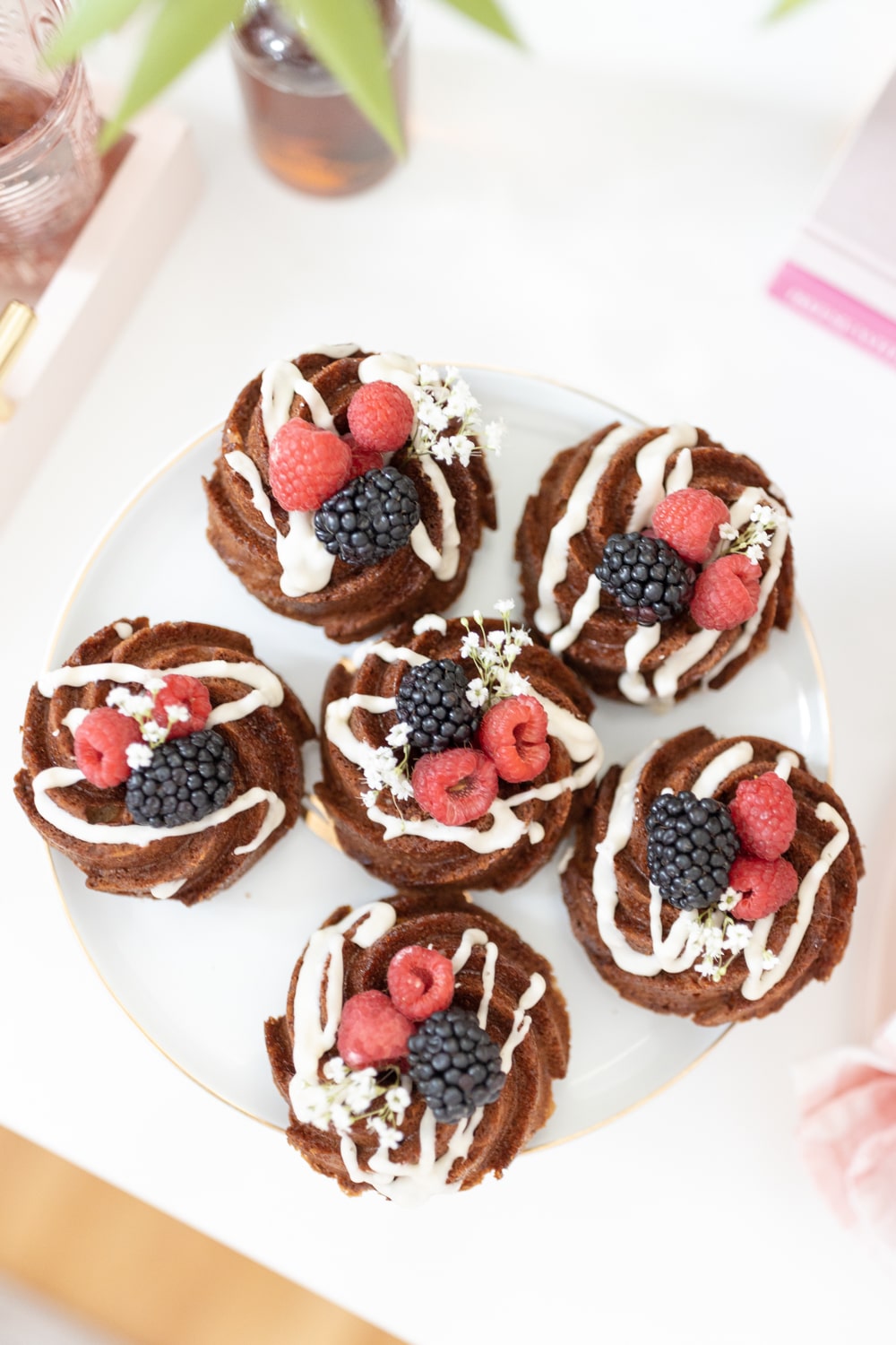 Mini coffee bundt cakes created for Galentine's Day brunch by blogger Stephanie Ziajka on Diary of a Debutante