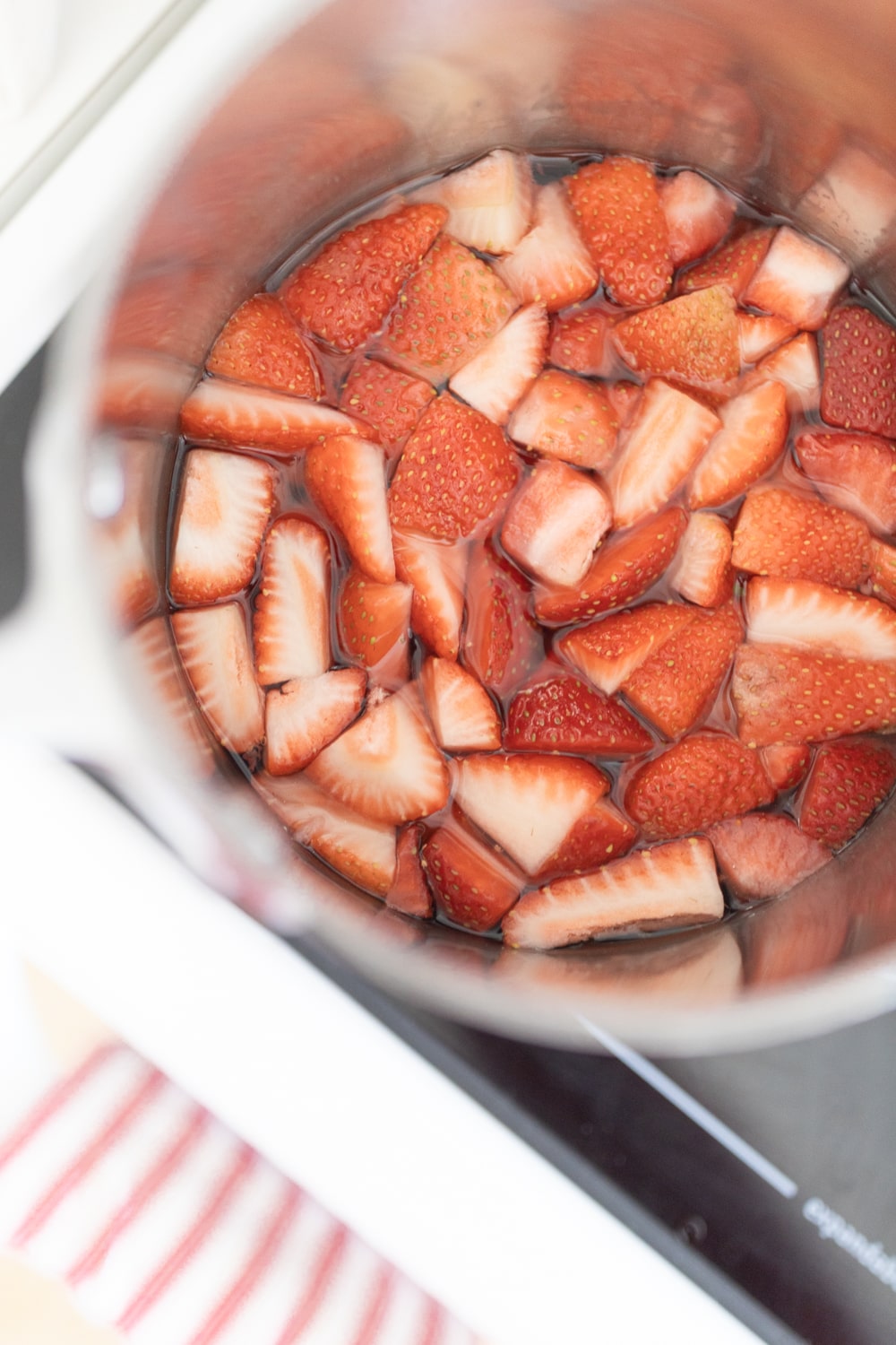 Strawberry simple syrup created by blogger Stephanie Ziajka on Diary of a Debutante