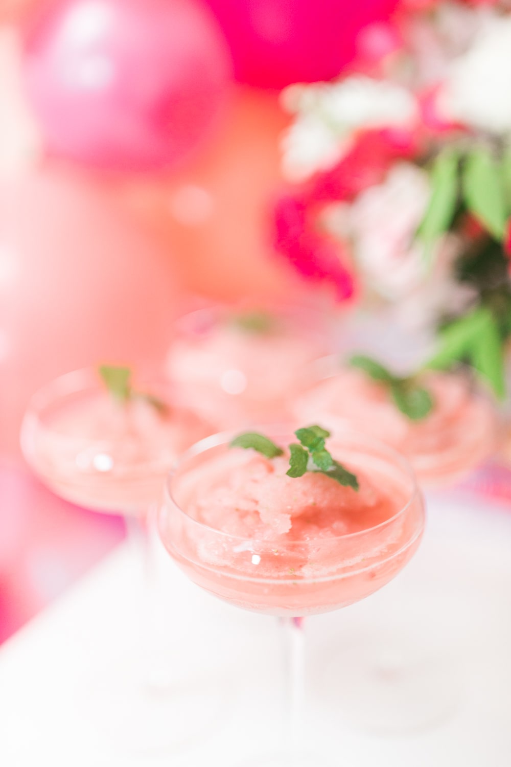 Frozen pink cocktails created by blogger Stephanie Ziajka on Diary of a Debutante