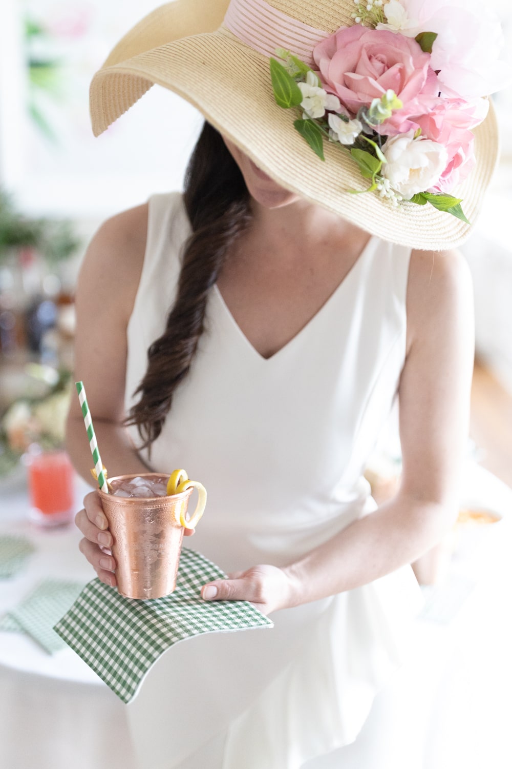 Woodford Spire cocktail prepared in a copper mint julep cup by southern blogger Stephanie Ziajka on Diary of a Debutante