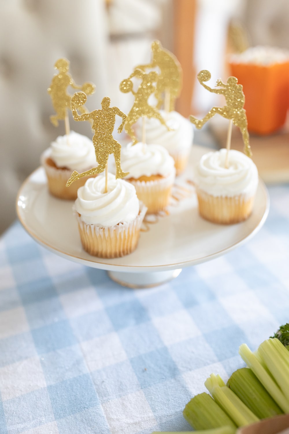 Blogger Stephanie Ziajka shares DIY basketball cupcake toppers in a round-up of basketball themed party ideas on Diary of a Debutante