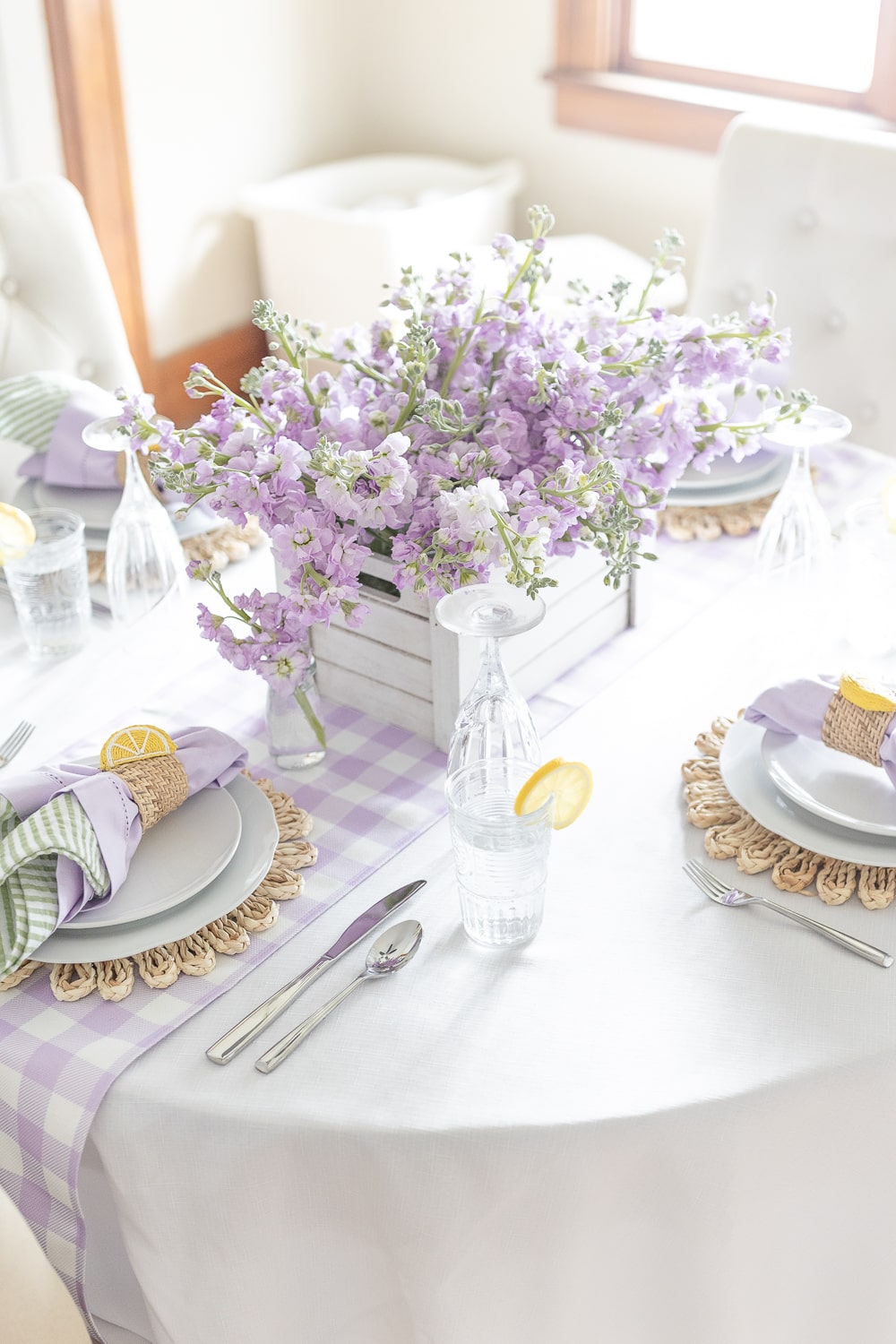Rustic lavender centerpiece created with lavender stock by blogger Stephanie Ziajka on Diary of a Debutante