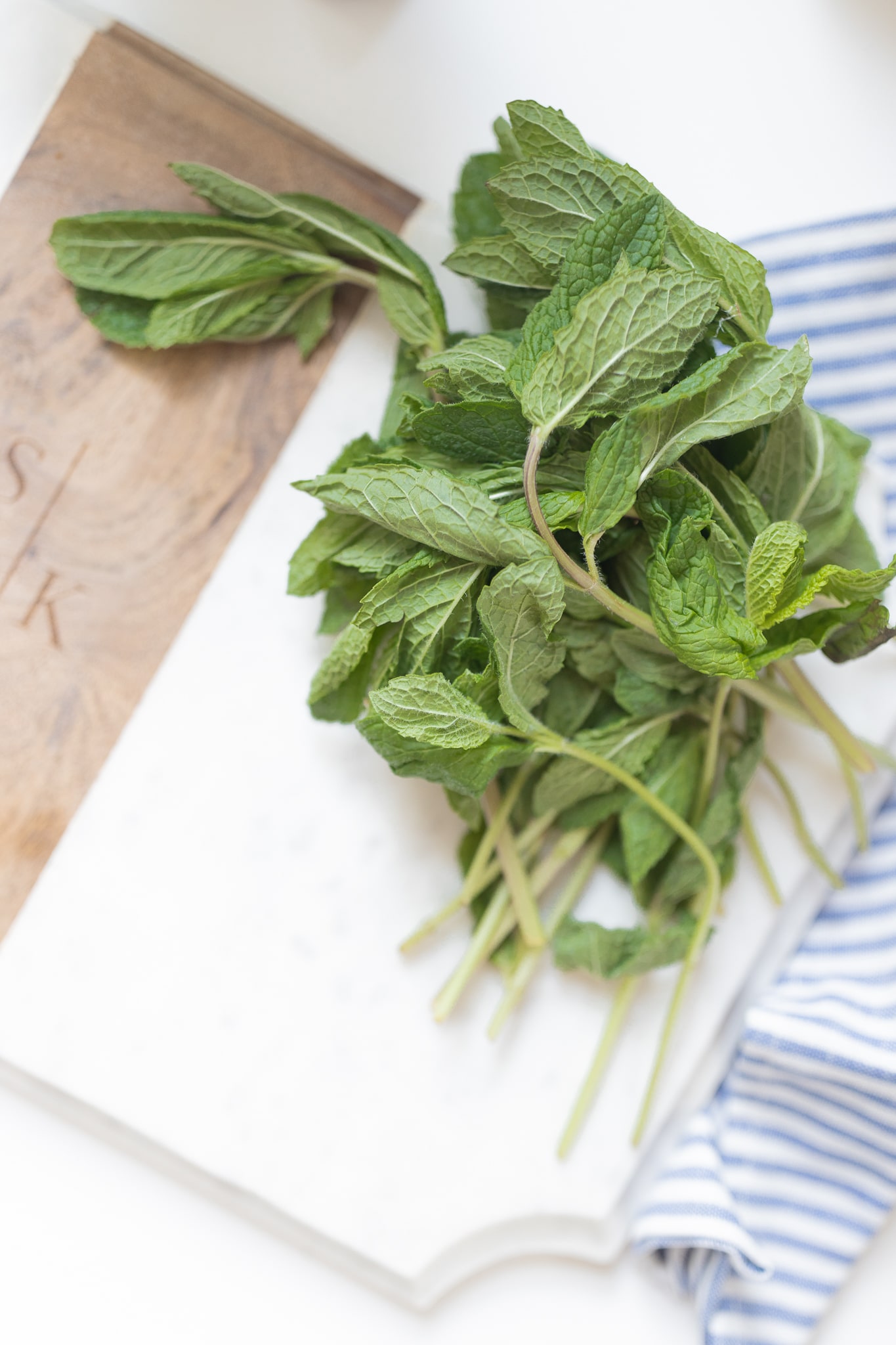 Fresh sprigs of mint on Diary of a Debutante